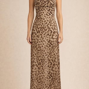 Leopard Print Maxi Dress - Etsy