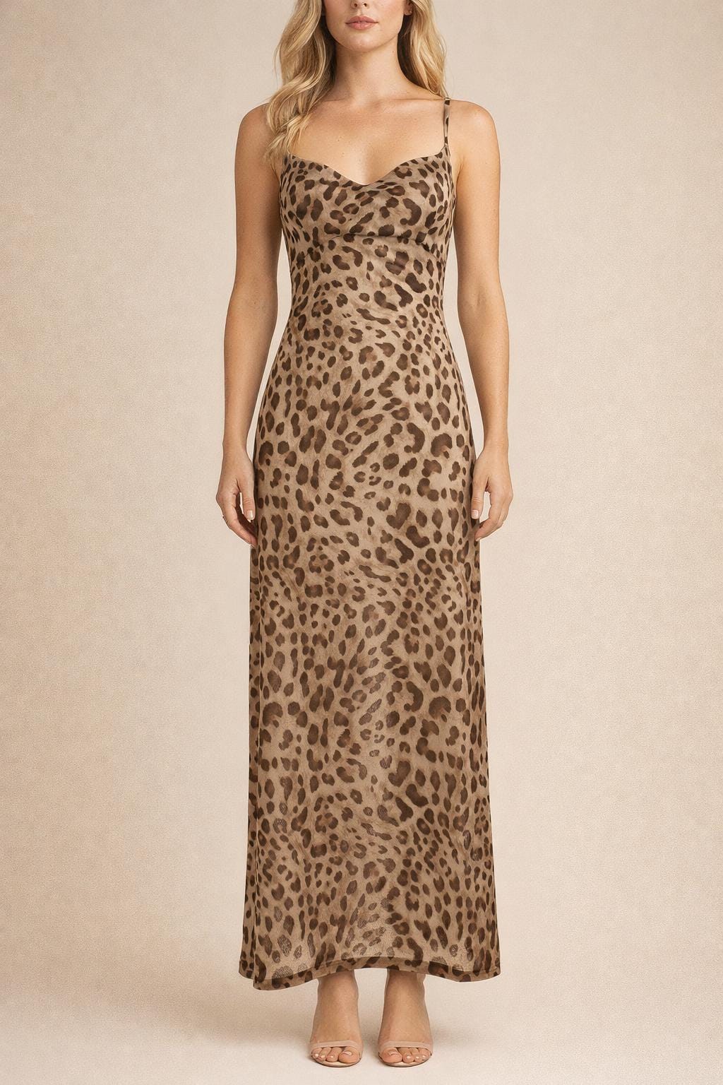 white christmas dresses Lita | Leopard Print Twisted Asymmetric Maxi Dress main image 1