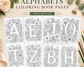 Livre de coloriage de l'alphabet anglais : Pages imprimables de lettres ABC d'animaux mignons pour les tout-petits et les enfants