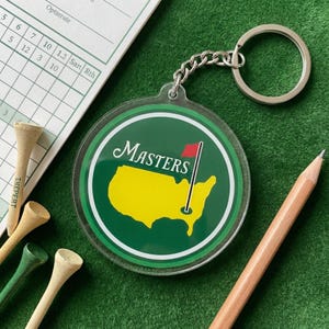 Masters Golf Tournament Acrylic Keychain, Green Jacket Golf Bag 