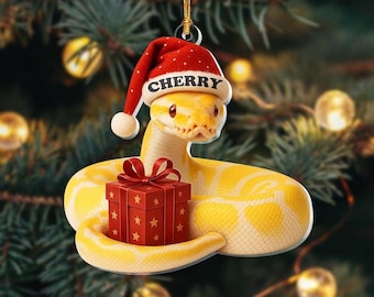 Personalized Ball Python Christmas Ornament, Reptile Lover Gift