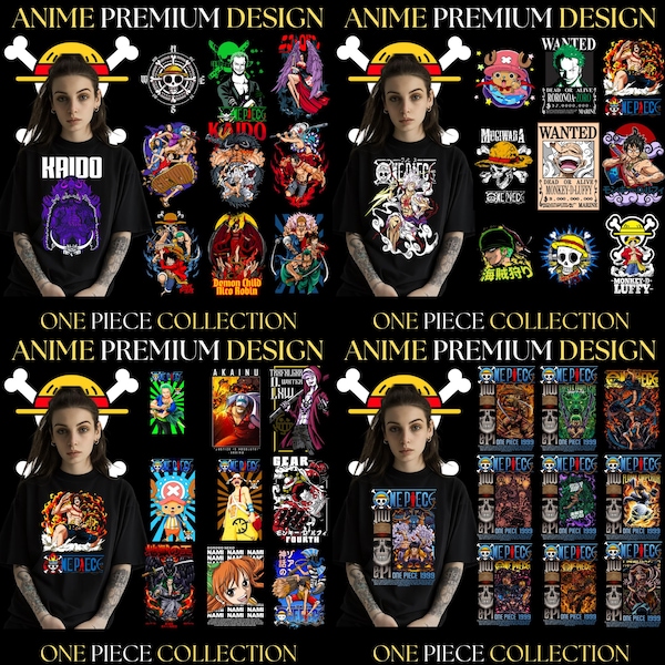 300-400 anime-png's, overzichtelijk en klaar voor gebruik: perfect voor POD's en drukkerijen.