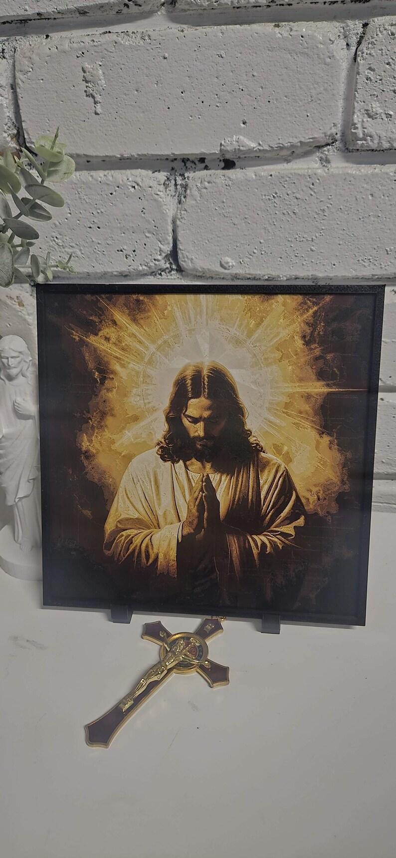 Christian layered wall art featuring Jesus, Mary and Archangels. Handmade in Queensland Australia. catholic layered wall art,3d christian wall art,3d shadow box art,prayer room decor,archangel wall display,mother mary decor,jesus wall decor,holy wall art,church wall feature,spiritual wall art,christianity handmade wall art