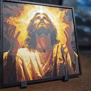Christian layered wall art featuring Jesus, Mary and Archangels. Handmade in Queensland Australia. catholic layered wall art,3d christian wall art,3d shadow box art,prayer room decor,archangel wall display,mother mary decor,jesus wall decor,holy wall art,church wall feature,spiritual wall art,christianity handmade wall art