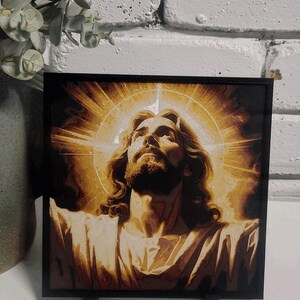 Christian layered wall art featuring Jesus, Mary and Archangels. Handmade in Queensland Australia. catholic layered wall art,3d christian wall art,3d shadow box art,prayer room decor,archangel wall display,mother mary decor,jesus wall decor,holy wall art,church wall feature,spiritual wall art,christianity handmade wall art