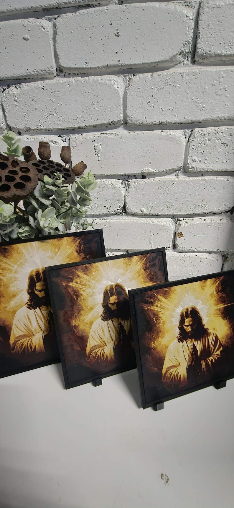 Christian layered wall art featuring Jesus, Mary and Archangels. Handmade in Queensland Australia. catholic layered wall art,3d christian wall art,3d shadow box art,prayer room decor,archangel wall display,mother mary decor,jesus wall decor,holy wall art,church wall feature,spiritual wall art,christianity handmade wall art