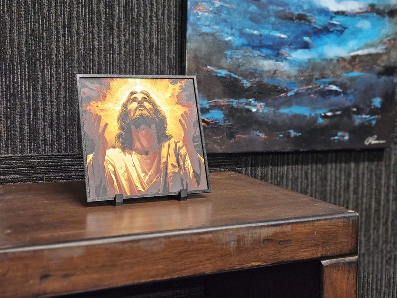 Christian layered wall art featuring Jesus, Mary and Archangels. Handmade in Queensland Australia. catholic layered wall art,3d christian wall art,3d shadow box art,prayer room decor,archangel wall display,mother mary decor,jesus wall decor,holy wall art,church wall feature,spiritual wall art,christianity handmade wall art