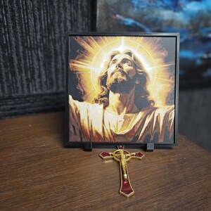 Christian layered wall art featuring Jesus, Mary and Archangels. Handmade in Queensland Australia. catholic layered wall art,3d christian wall art,3d shadow box art,prayer room decor,archangel wall display,mother mary decor,jesus wall decor,holy wall art,church wall feature,spiritual wall art,christianity handmade wall art
