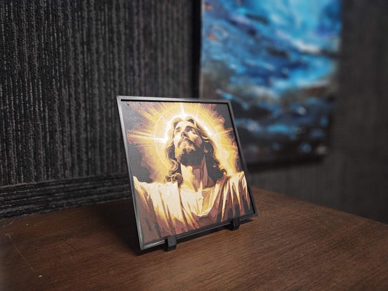 Christian layered wall art featuring Jesus, Mary and Archangels. Handmade in Queensland Australia. catholic layered wall art,3d christian wall art,3d shadow box art,prayer room decor,archangel wall display,mother mary decor,jesus wall decor,holy wall art,church wall feature,spiritual wall art,christianity handmade wall art