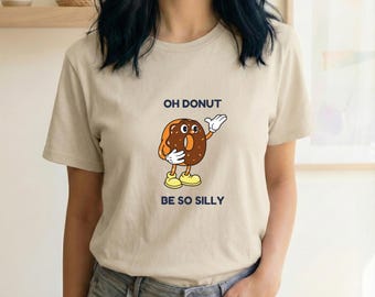 Camiseta com estampa de coração de donut | Camiseta divertida com estampa de comida | Presente para amantes de donuts | Camiseta com humor agridoce | Camiseta unissex com trocadilho gastronômico