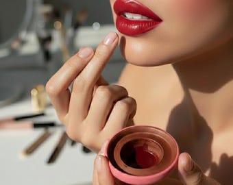 Organic Aker Fassi Lip & Cheek Stain Natural Moroccan Poppy Blush Organic Handmade Vegan Makeup Long Lasting lipstick Berbere Beauty Gift