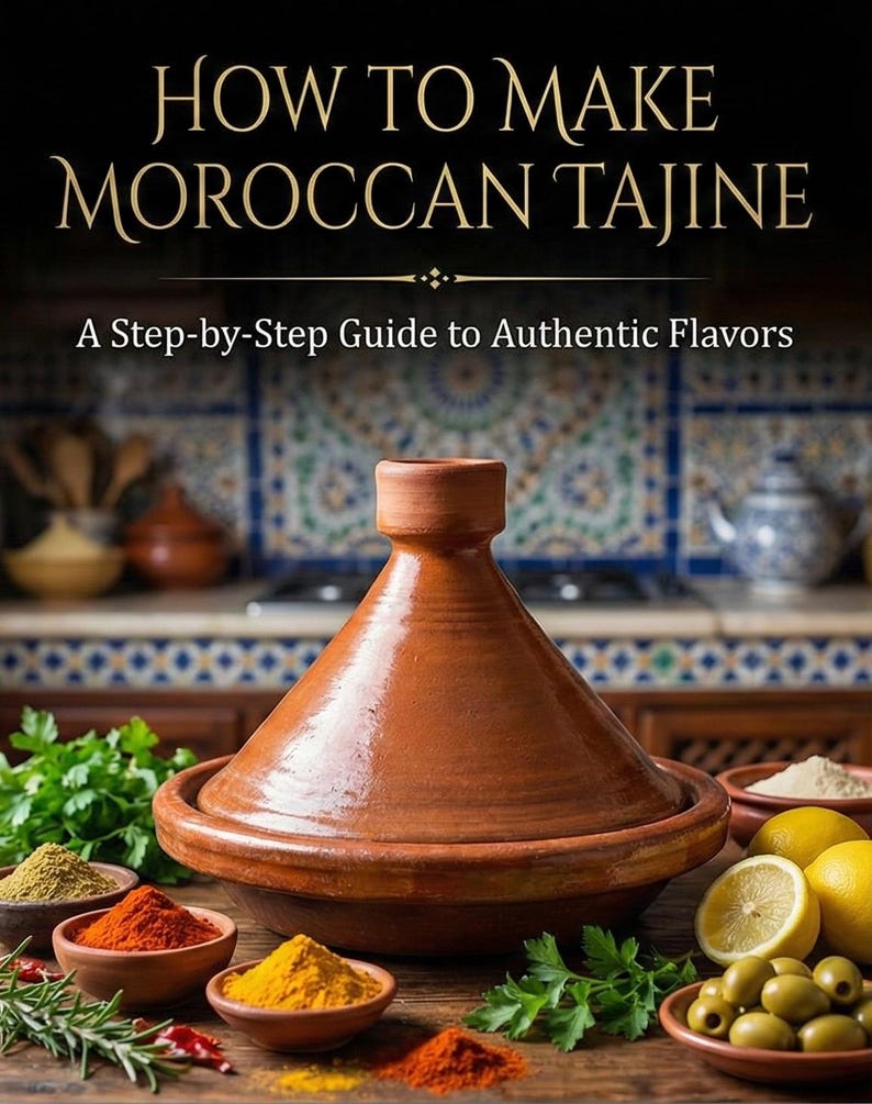 Pot à tajine marocain fait main en céramique | Plat de cuisine et de service à tajine | Cadeau de pendaison de crémaillère pour elle Tajine en terre cuite fait main pour chef image 2