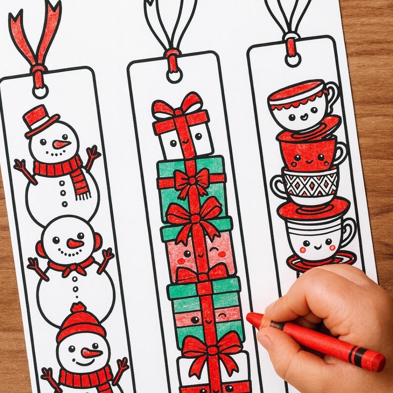 Christmas Coloring Gift Tags Printable – DIY Cut-out Labels, 10 ...