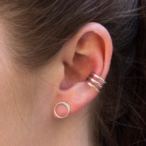 Silber Ohrmanschette kein Piercing Knorpel Ohrring, Fake Conch Piercing Ohrring, Sterling Minimalist Herren Ohrmanschette, Knorpel Schmuck