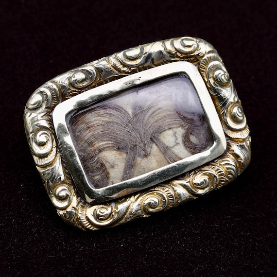 Antique Gold Georgian Mourning Brooch Pin - Antique Gothic Memorial Jewelry - Whimsigoth Oddities