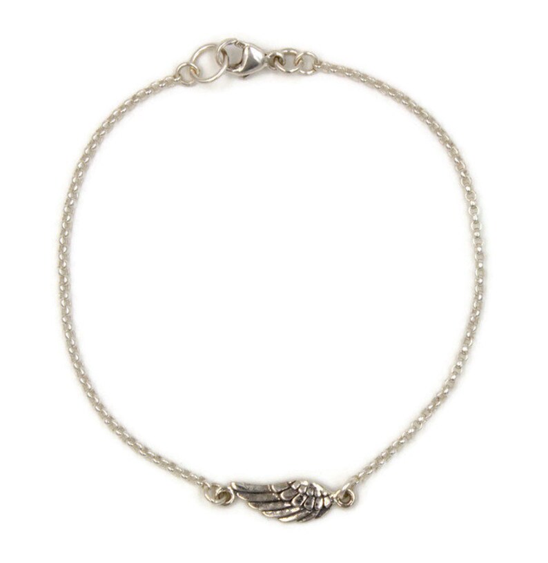 Angel Wing Bracelet Sterling Silver Remembrance Gift Etsy