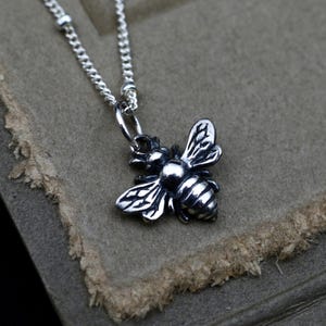Silver Bee Charm Necklace | Dainty Insect Necklace | Minimalist Summer Jewelry | Gift for Friend