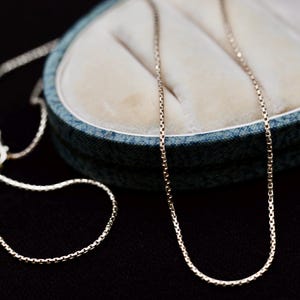 14k Solid Gold Rounded Box Chain 16&quot; Necklace, Dainty Gold Jewelry, Everyday Minimalist Layering Necklace, Gifts For Her