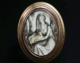 Anillo de luto georgiano de oro de 14k • Joyería antigua conmemorativa • Talla 8.5