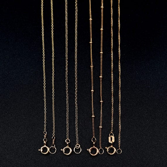 Dainty Gold Filled Chain Necklace, Small 14k Gold Filled Everyday Minimalist Chain Jewelry, Cable Singapore Satellite Chain