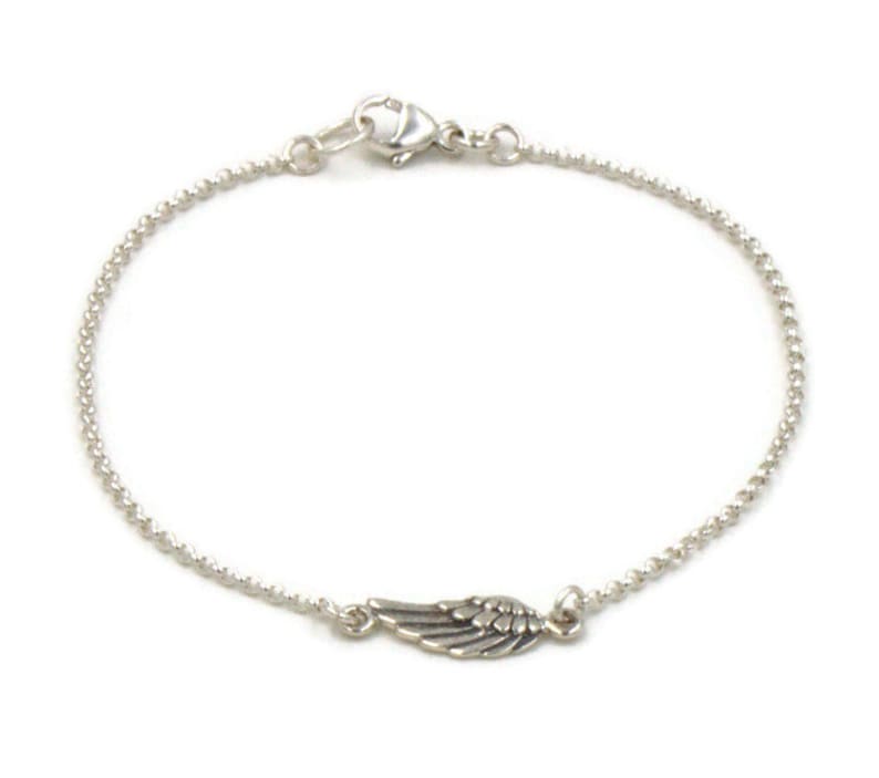Angel Wing Bracelet Sterling Silver Remembrance Gift Etsy