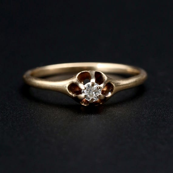 Antique Victorian Diamond Ring • 14k Gold Mens Wedding Ring • Fine Estate Jewelry • Size 7.5
