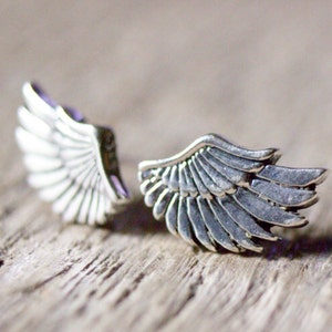 Angel Wings Earrings, Second Hole Studs Earrings, Wings Stud Earrings, Tiny Silver Wings Jewelry, Remembrance Gift, Memorial Jewelry