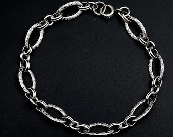 Pulsera Art Déco • Pulsera vintage de plata de ley con eslabones • Joyería floral de azahar