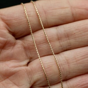 14k Solid Gold Rounded Box Chain 18&quot; Necklace, Dainty Gold Jewelry, Everyday Minimalist Layering Necklace, Gifts For Her