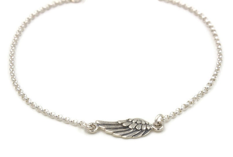 Angel Wing Bracelet Sterling Silver Remembrance Gift Etsy