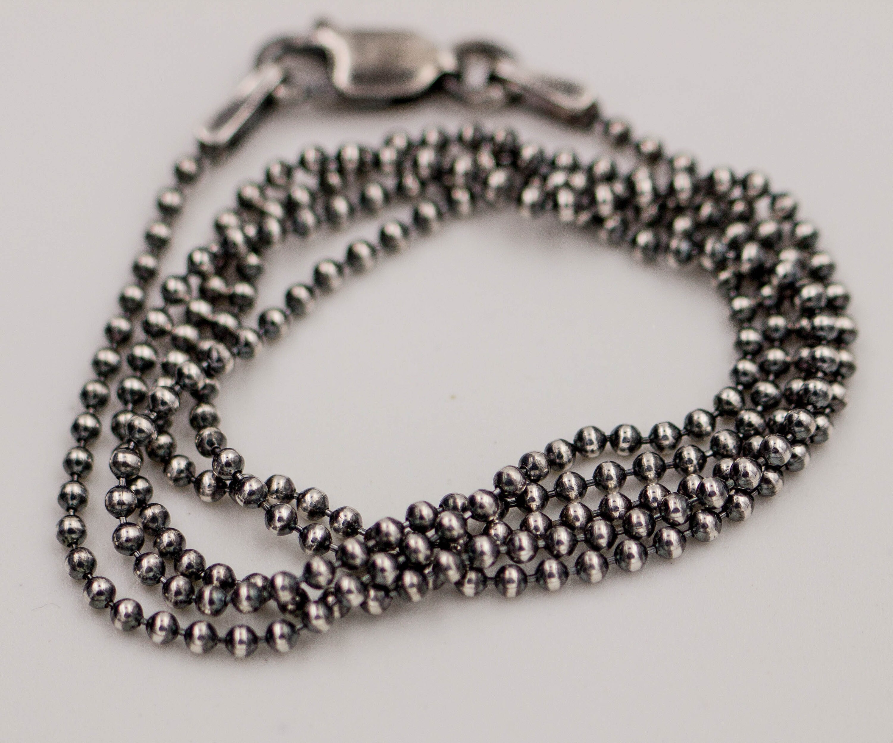Sterling Silver Ball Chain Necklace, 1.5mm Silver Ball Necklace, Silver
