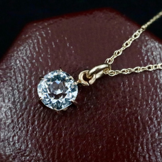 Antique Georgian Paste Pendant in 14k Gold • Old European Cut • Dainty Diamond Necklace • 1800s Bridal Something Old