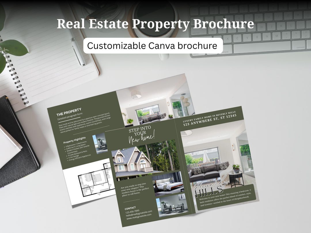 Editable Real Estate Property Brochure, Canva Template (4-page) - Etsy UK