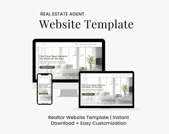 Realtor Website Template for Canva | Property Agent Website | Real Estate Branding Page Design