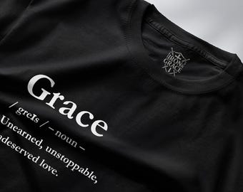 T-shirt Grace Definition | Christelijk T-shirt | Bijbel-T-shirt | Bijbels T-shirt | Cadeau voor christenen | T-shirt Christendom | Jezus-shirt