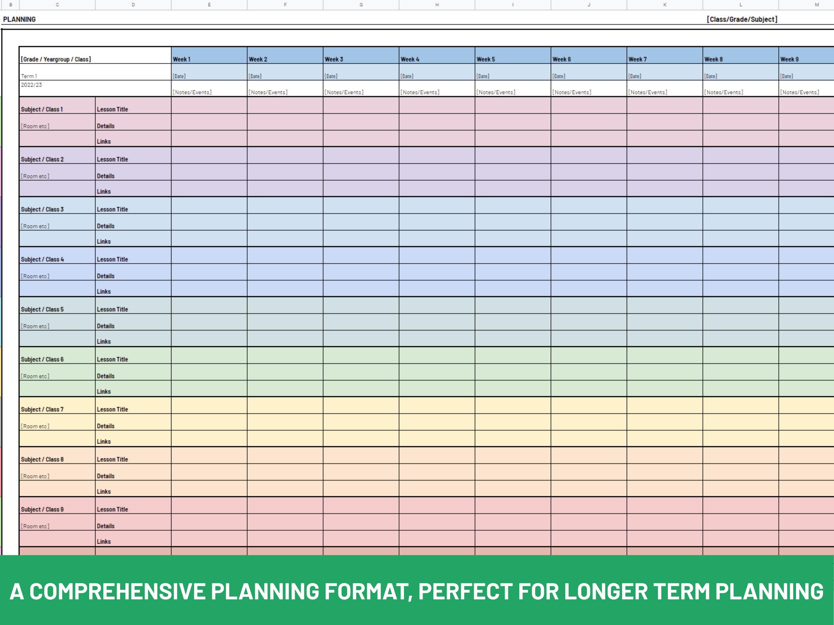 Editable Teacher Lesson Planner | Google Sheets, Yearly Updates ...