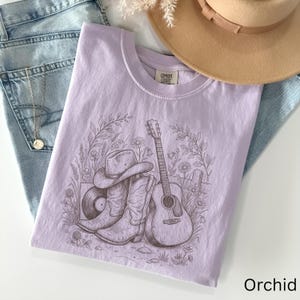 Countrymusik-T-shirt, western-outfit-T-shirt, konsertkväll-T-shirt, cowboystöveltopp, resa till Nashville-present bild 14