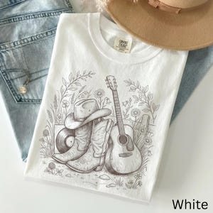 Countrymusik-T-shirt, western-outfit-T-shirt, konsertkväll-T-shirt, cowboystöveltopp, resa till Nashville-present bild 8