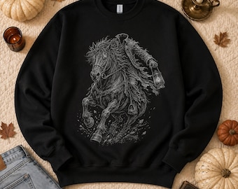 Felpa di Halloween Abbigliamento gotico Maglietta per la stagione spettrale Moda autunnale Maglietta soprannaturale Cottagecore scuro Maglietta per la stagione accogliente