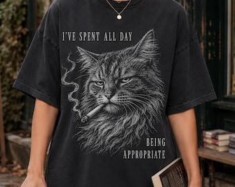 Maglietta Insegnante Fuori Servizio Maglietta Divertente Maglietta Gatto Maglietta Meme Moda Autunno Regali per Amanti dei Gatti Maglietta Colori Comfort