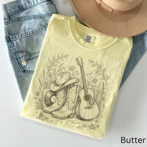 Countrymusik-T-shirt, western-outfit-T-shirt, konsertkväll-T-shirt, cowboystöveltopp, resa till Nashville-present bild 16