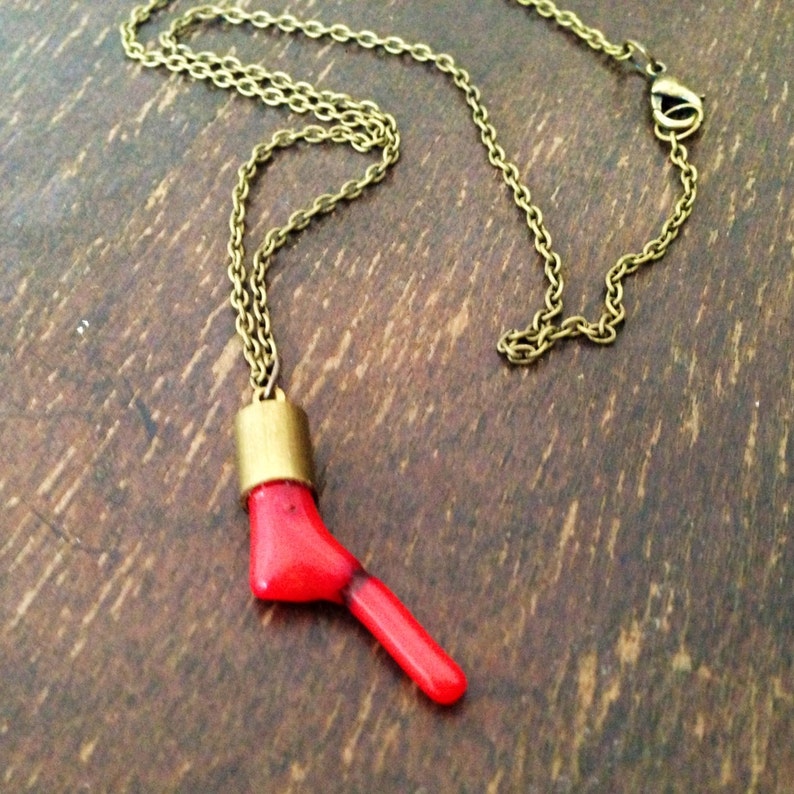 Red Coral Necklace Brass Jewelry Gemstone Jewellery Etsy