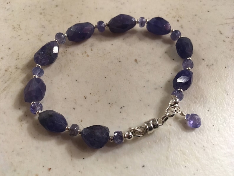 Tanzanite Bracelet Sterling Silver Jewelry Purple Gemstone - Etsy