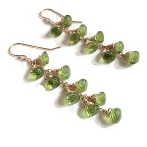 Peridot Earrings - Green Jewelry - August Birthstone Jewellery - Gold Jewelry - Gemstone - Luxe