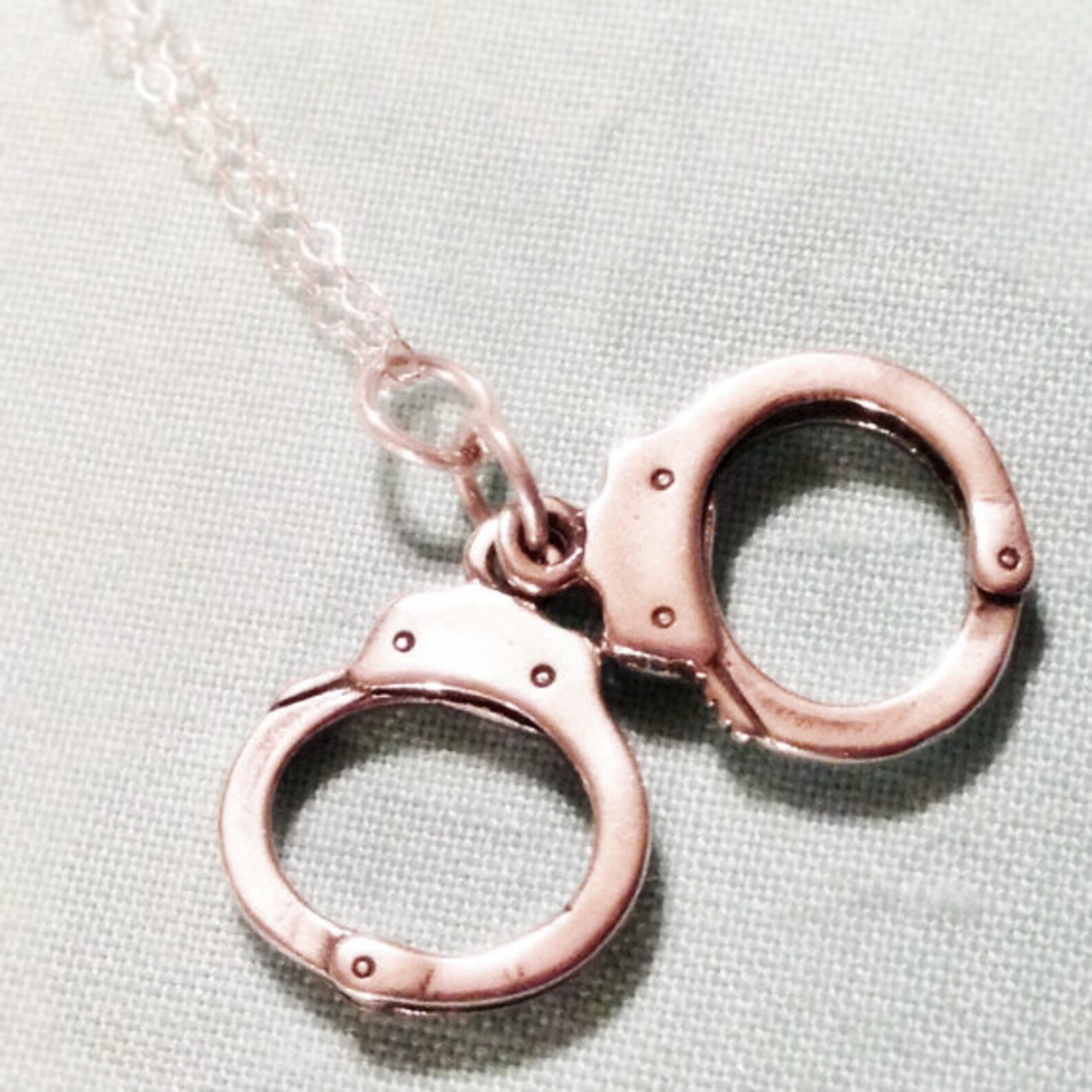 Handcuff Necklace Sterling Silver Jewelry Charm Jewellery Etsy