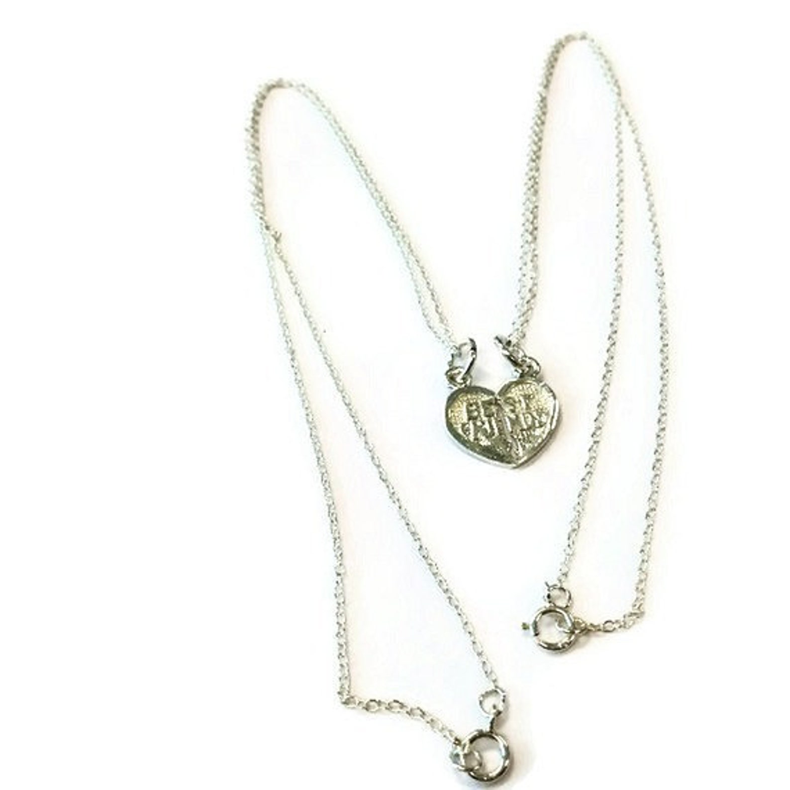 Best Friend Necklaces BFF Jewelry Sterling Silver Jewellery Etsy