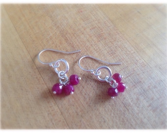 AAA Ruby Sterling Silver Dangle Earrings – July Birthstone