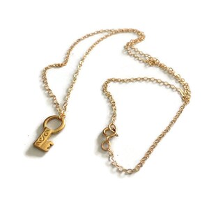 Key Necklace Gold Jewelry Charm Everyday - Etsy