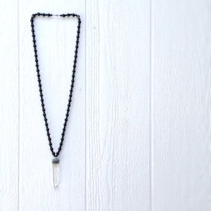 Black Necklace Jewelry Crystal Spike Statement Long Hematile Gemstone Jewellery Chunky Fashion Trendy image 2