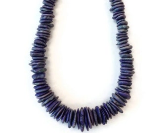 Purple Necklace Chunky Turquoise Jewelry Natural Gemstone Jewellery Antique Brass Beaded Statement N-268